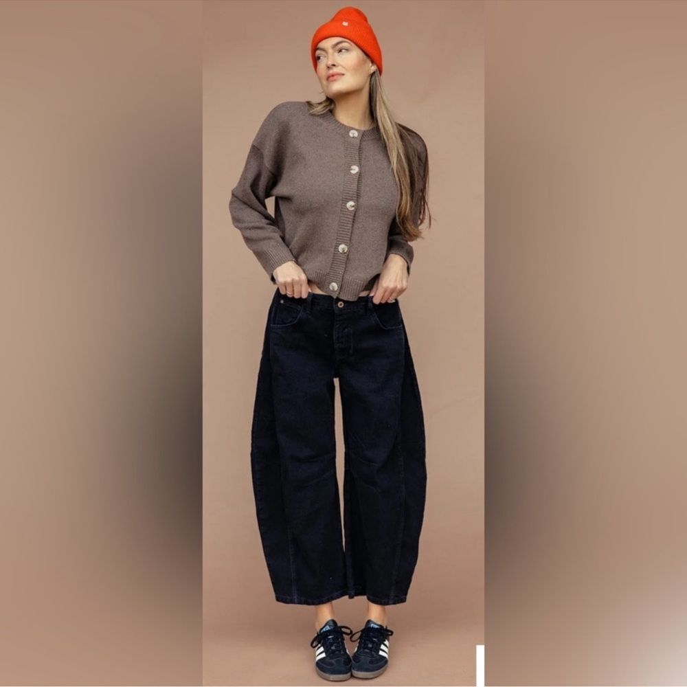 30 LONG We The Free People We The Free Good Luck Wide Leg Barrel Jeans Black